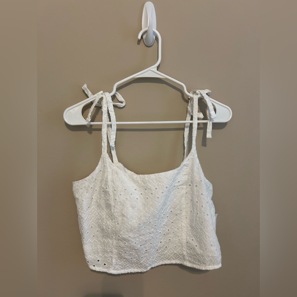 Old Navy White Eyelet Crop Top